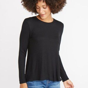 Marine Layer Tinley Tulip Back Top in Black Rib